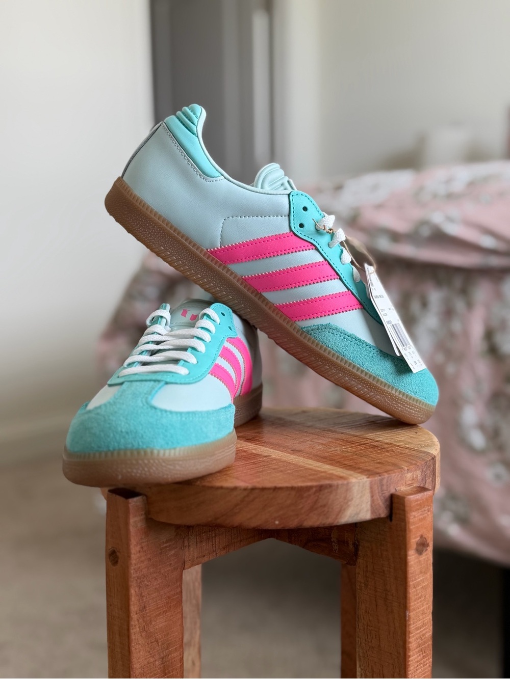 Adidas Samba Messi Aqua Pink Gum Sneakers NWT US 7.5